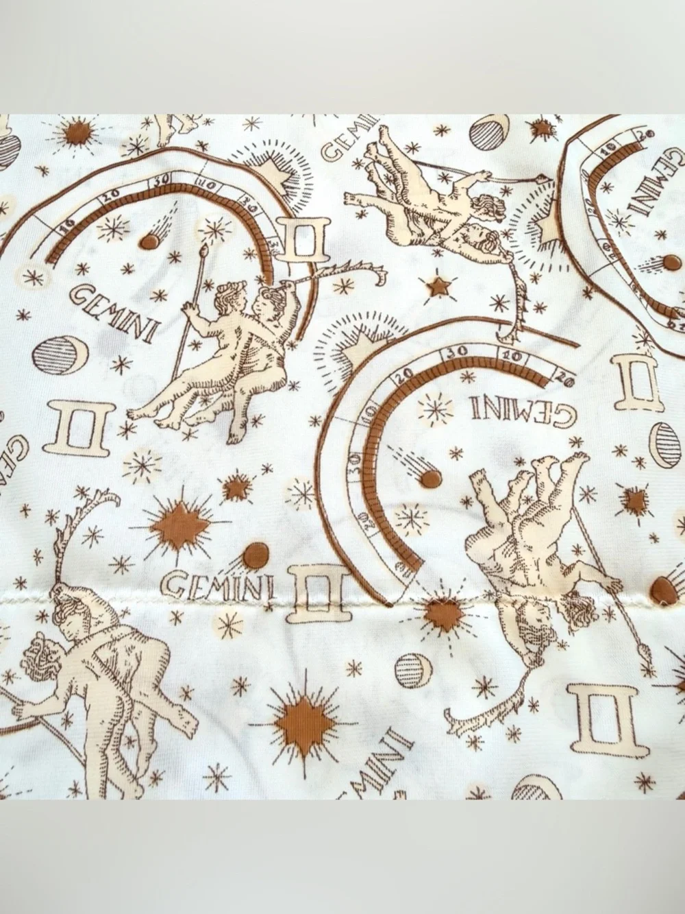 Vintage GEMINI NOVELTY PRINT Half Slip MCM Mini SKIRT 1950s 1960s XS Astrology - Picture 2 of 6